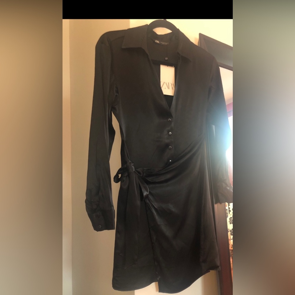 Zara satin wrap dress1 brand new never worn